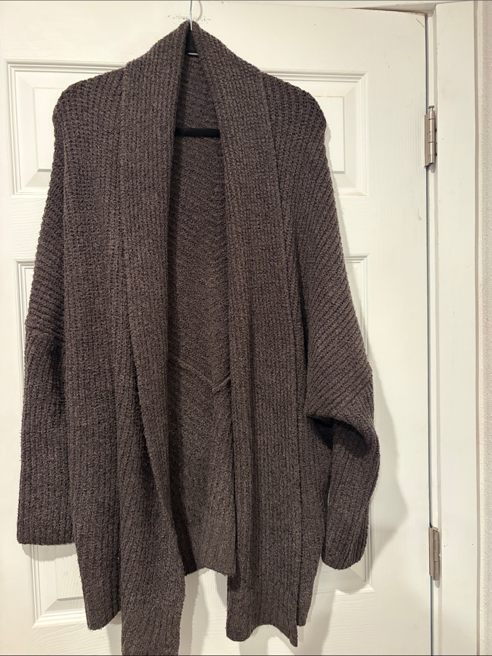 aerie Open-Front Ribbed Cardigan Sweater - Dark Brown
